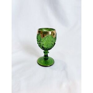 Vintage EAPG Cordial Goblet 4" Tarentum Glass Co. Early American Pattern Green
